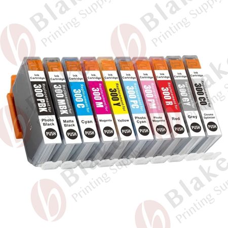 Set of 10 Compatible Canon PFI-300 Ink Cartridges