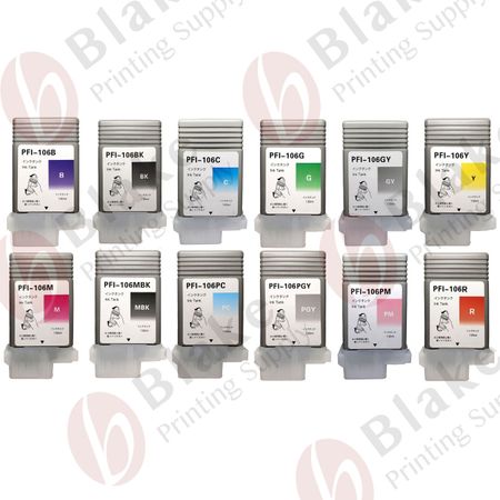 Set of 12 Compatible Canon PFI-106 Ink Cartridges