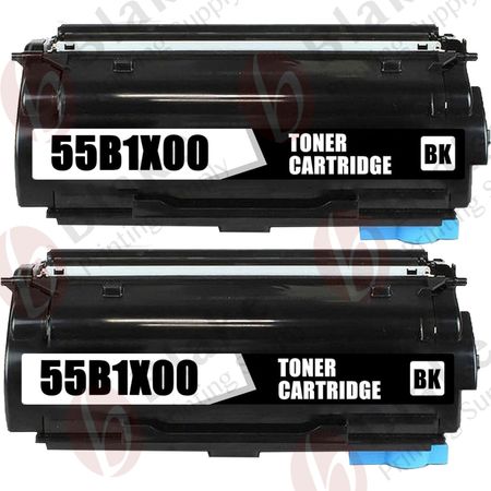 Set of 2 Compatible Lexmark 55B1X00 Extra High Yield Laser Toner Cartridge