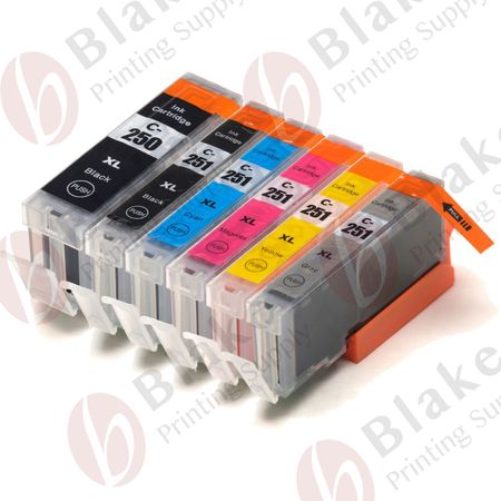 Set of 6 Compatible Canon PGI-250XL & CLI-251XL High Yield Ink Cartridges