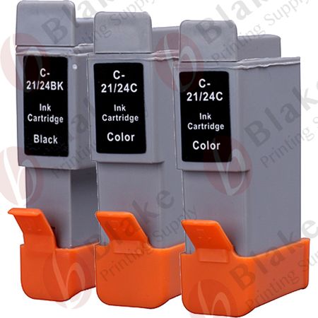 Set of 3 Compatible Canon BCI-24 Ink Cartridges (Replaces BCI-21)