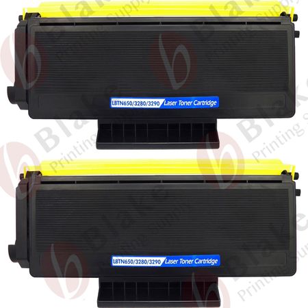 2 Pack Compatible Brother TN650 Black High-Yield Toner Cartridge (Replaces TN620)