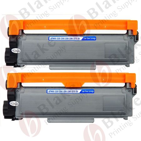 Set of 2 Compatible Brother TN-660 Black High Yield Toner & Drum Cartridges (Replaces TN-630)