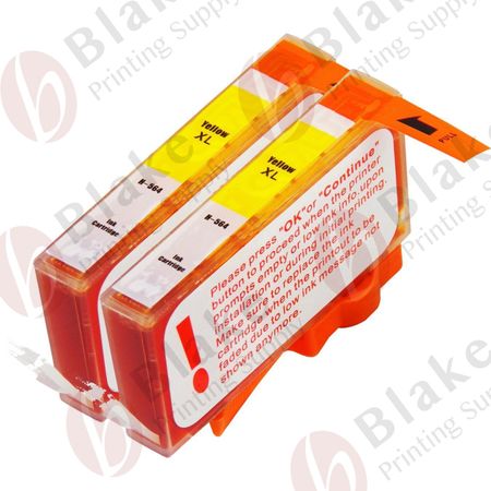 Set of 2 Compatible HP 564XL Yellow High Yield Ink Cartridges (CN687WN)