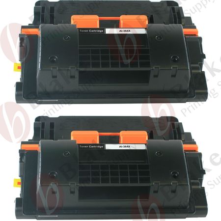 2 x HP Compatible 64X Black High-Yield Toner Cartridges (CC364X)