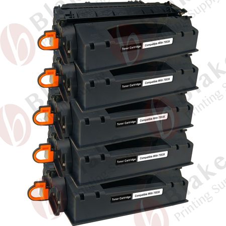 5 x HP Remanufactured 53X High-Yield Black Toner Cartridges (Q7553X)