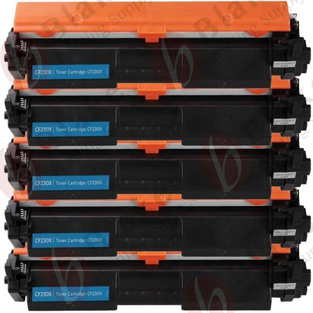 5 x HP Compatible 30X Black High-Yield Toner Cartridges (CF230X)