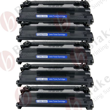 5 x Compatible Canon 052H Black High-Yield Toner Cartridges (2200C001)