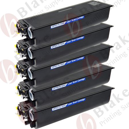 5 x Compatible Brother TN570 Black High-Yield Toner Cartridges (Replaces TN540)