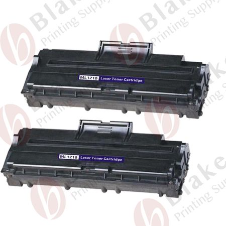 2 x Remanufactured Samsung ML-1210D3 Black Laser Toner Cartridges