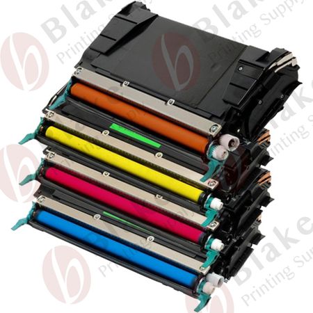 "Set of 4 Remanufactured Toner Cartridges Lexmark C522 (Black, Cyan, Magenta, Yellow)"