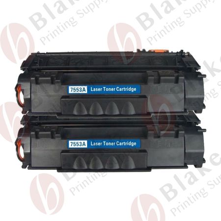 2 x HP Remanufactured 53A Black Toner Cartridges (Q7553A)