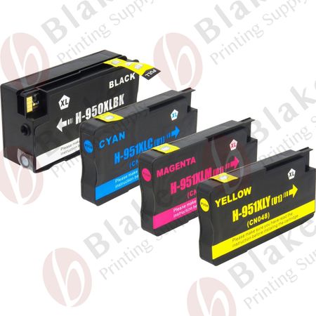 4 Pack Remanufactured  HP 950XL & 951XL High-Yield Ink Cartridges