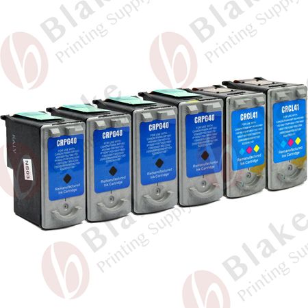 Set of 6 Compatible Canon PG-40 & CL-41 Ink Cartridges