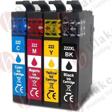 Set of 4 Compatible Epson 222 XL High Yield Ink Cartridges