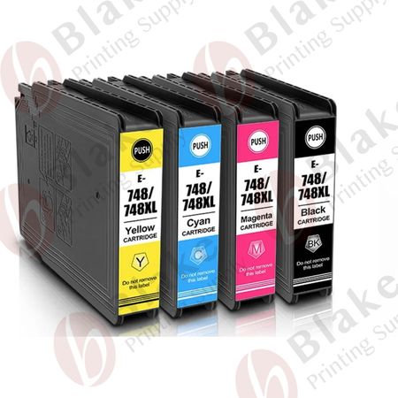 Set of 4 Compatible Epson T748 XL High Yield Ink Cartridges