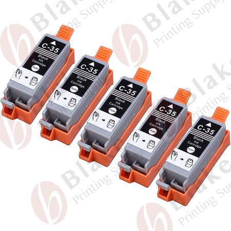 Compatible 5 Pack Canon PGI-35 Black Ink Cartridge (1509B002)