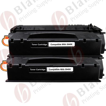 2 Pack Compatible HP 49X Black High-Yield Toner Cartridge (Q5949X)