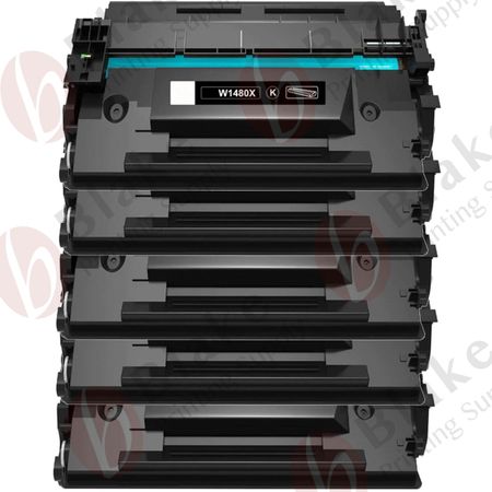 Set of 5 Compatible HP 148X High Yield Laser Toner Cartridge (W1480X)