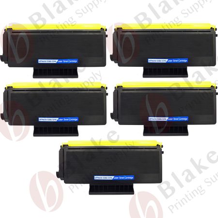 5 Pack Compatible Brother TN650 Black High-Yield Toner Cartridge (Replaces TN620)