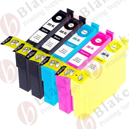 Set of 5 Compatible Epson 202XL High Yield Ink Cartridges