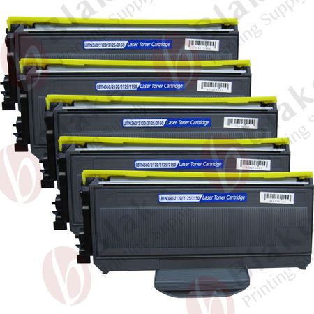 5 Pack Compatible Brother TN360 Toner