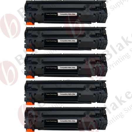 5 Pack Compatible HP 78A Black Toner Cartridge (CE278A)