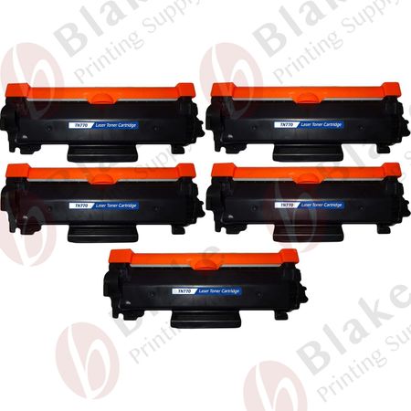 5 Pack Compatible Brother TN770 Black Super High-Yield Toner Cartridges