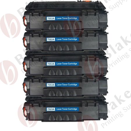 5 x HP Remanufactured 53A Black Toner Cartridges (Q7553A)