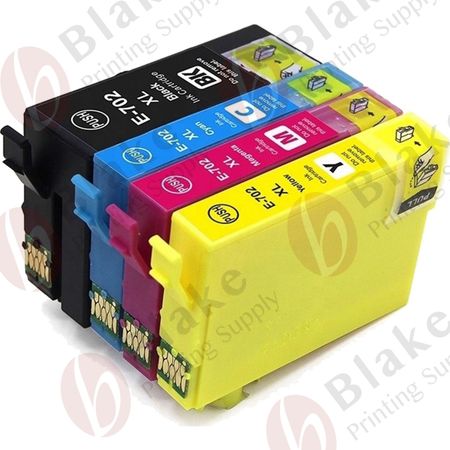 Set of 4 Compatible Epson 702XL High Yield Ink Cartridges