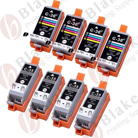 Set of 8 Compatible Canon PGI-35 & CLI-36 Ink Cartridges