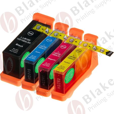 Set of 4 Compatible Lexmark 100XL High Yield Ink Cartridges