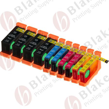 Set of 10 Compatible Lexmark 100XL High Yield Ink Cartridges