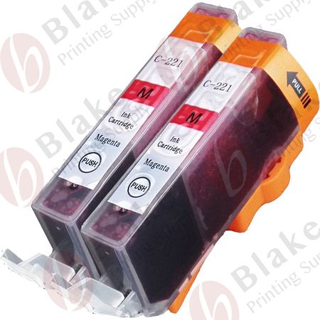 Set of 2 Compatible Canon CLI-221M Magenta Ink Cartridges (2948B001)