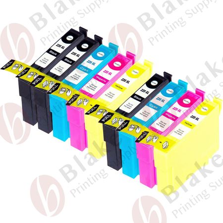 Set of 9 Compatible Epson 220XL High Yield Ink Cartridges