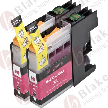 Set of 2 Compatible Brother LC-203 Magenta High Yield Ink Cartridges (Replaces LC-201)