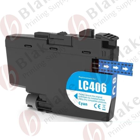 Compatible Brother LC406 XL Cyan High Yield Ink Cartridge